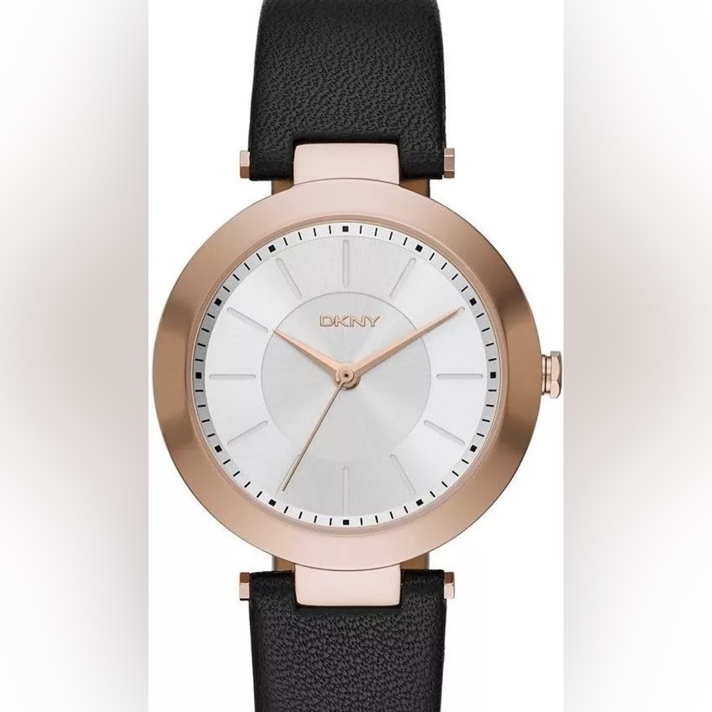 DKNY Women's Rose Gold and Black Watch
